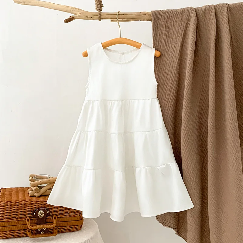 

Girl's Sleeveless Dress Summer 2025 New Style Cool and Refreshing, Suitable for Children and Babies Wearing Dresses Outside