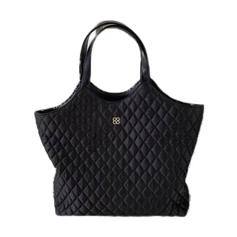 Bloom Black Puffed Quilting Tote Women Large Capacity Ing Shoulder Bags Ladies Fashion Premium Commute Underarm Bag