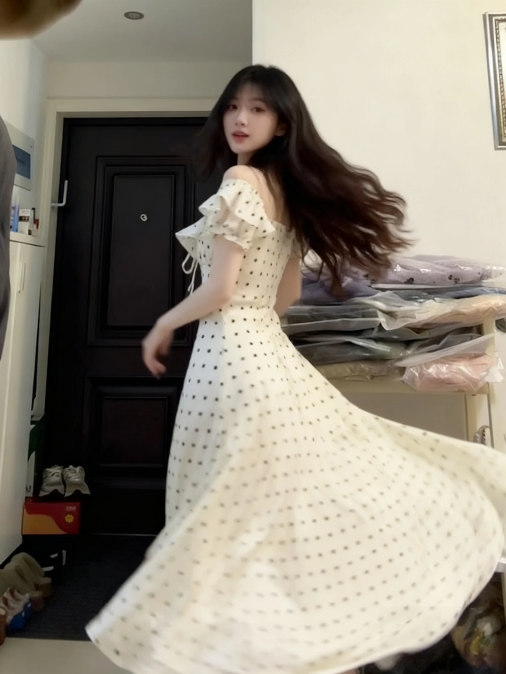 Robes d'été à manches courtes pour femmes, avec col, Modal, amincissant, contrôle du ventre, ceinture élastique, coupe ajustée, rétro, collège OL, automne