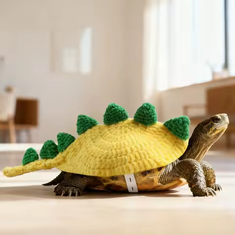 Funny Cartoon Turtle Knitted Sweater Warm Adjustable Pet Tortoise Clothes Dinosaur Tortoise Outfit Small Animal