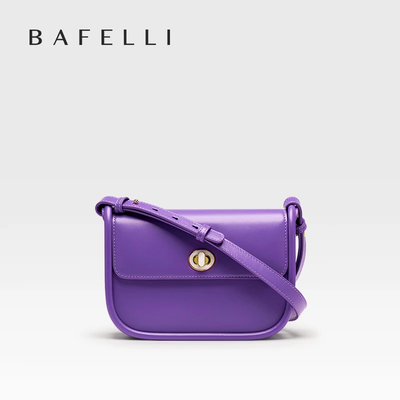 BAFELLI 2024 WOMEN\'S NEW TREND LEATHER SADDLE BAGS FASHION STYLE ORIGINAL DESIGNER LUXURY BRAND CASUAL CROSSBODAY PURSE SHOULDER