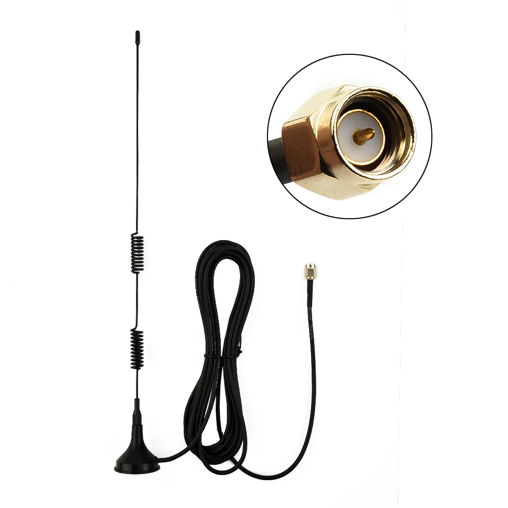 7dBi Car Antenna Dual Band VHF UHF 136-174MHz 400-470MHz Ham Radio Antenna SMA Male Magnetic Base Mount