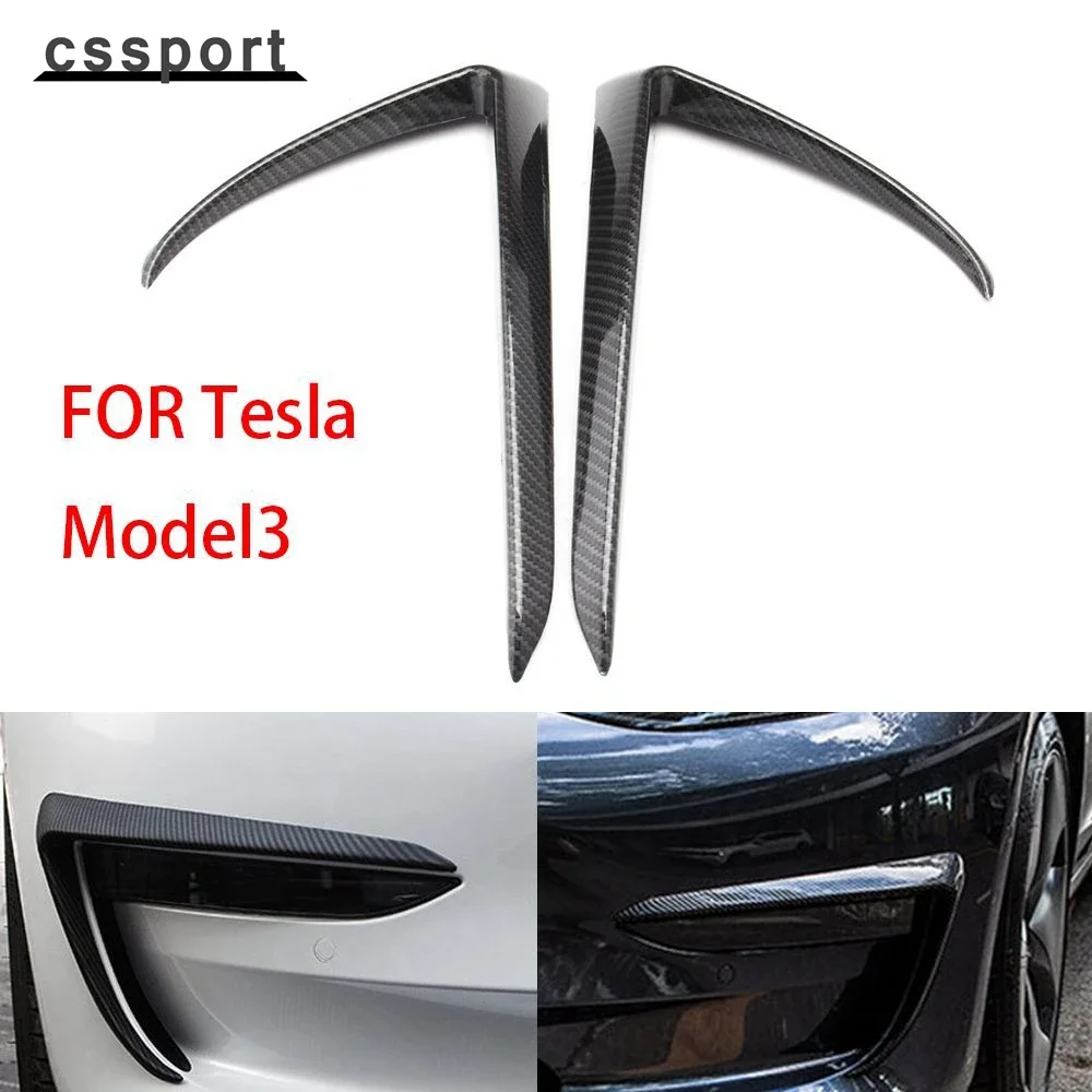 

2 шт. накладки на передние противотуманные фары («реснички») и дефлекторы бампера для Tesla Model 3, ABS, декоративные, SLJ-1040