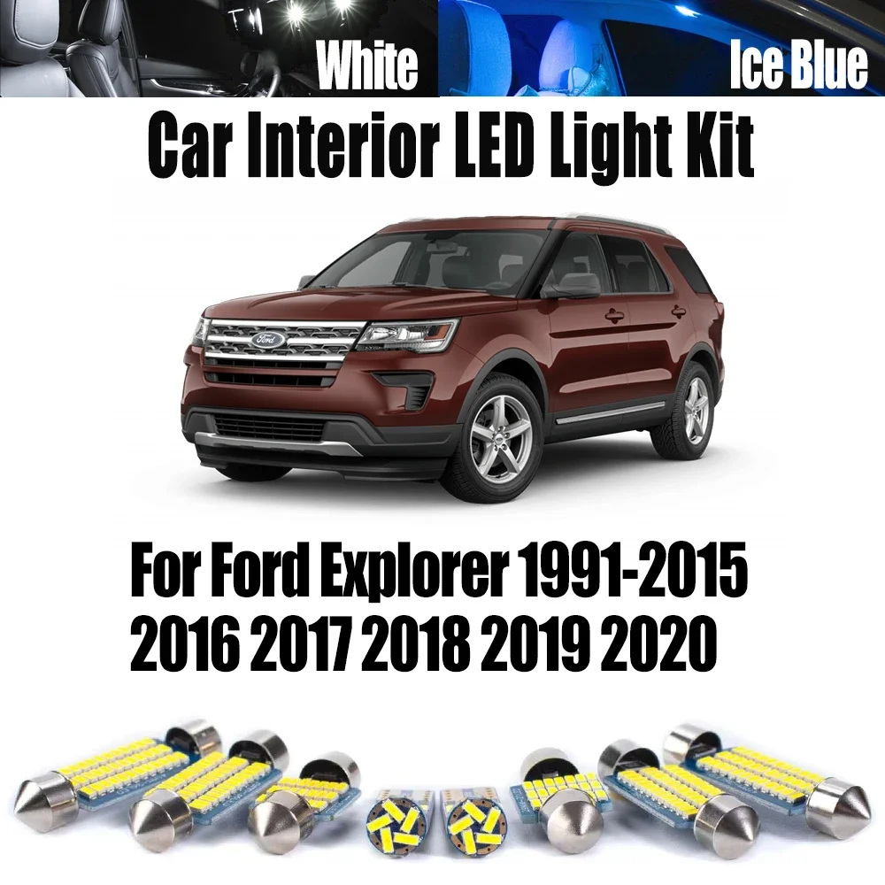 For Ford Explorer 1991- 2017 2018 2019 2020 Car Accessories Canbus LED Interior Trunk Reading Map Dome Courtesy Bulbs Light Kit