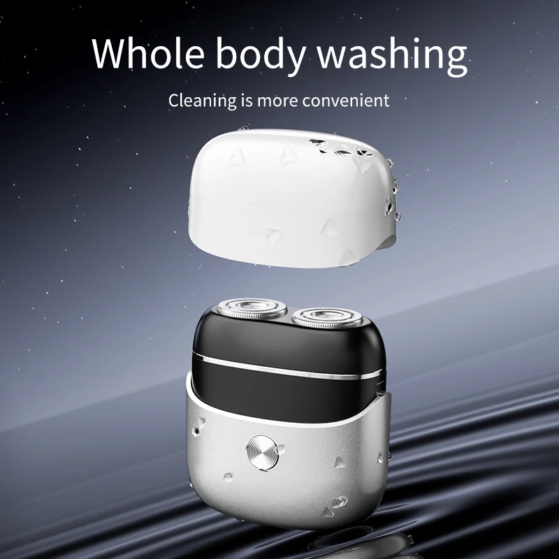 STLF Upgraded Rechargeable Electric Rotary Shaver for Men Mini Magnetic Electric Razor with 2 Heads