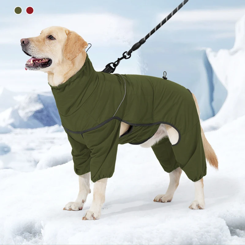 

Adjustable Dog Winter Coats For Larger Medium Large Dogs 4- Leg Jackets Puffer Coat Waterproof Windproof Pet Warm Clothes