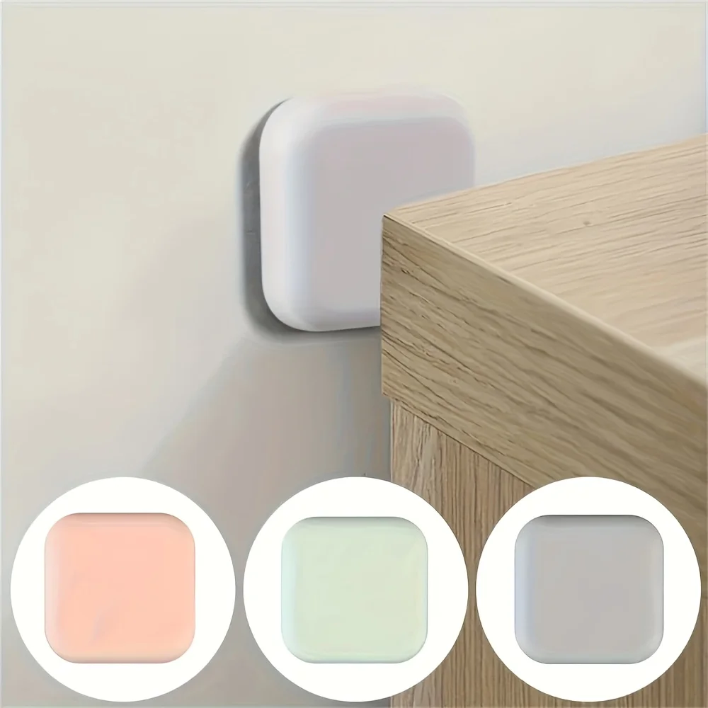 6pcs Self-Adhesive Soft Rubber Anti-Collision Door Stopper, Effectively Shock-Absorbing and Silent Door Handle Protection Pad