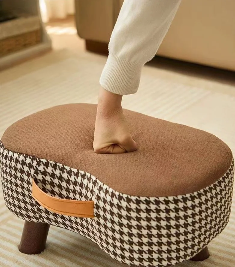 Solid Wood Stacked Small Stool for Living Room Sofa Footrest Low Household Footrest Multi-functional