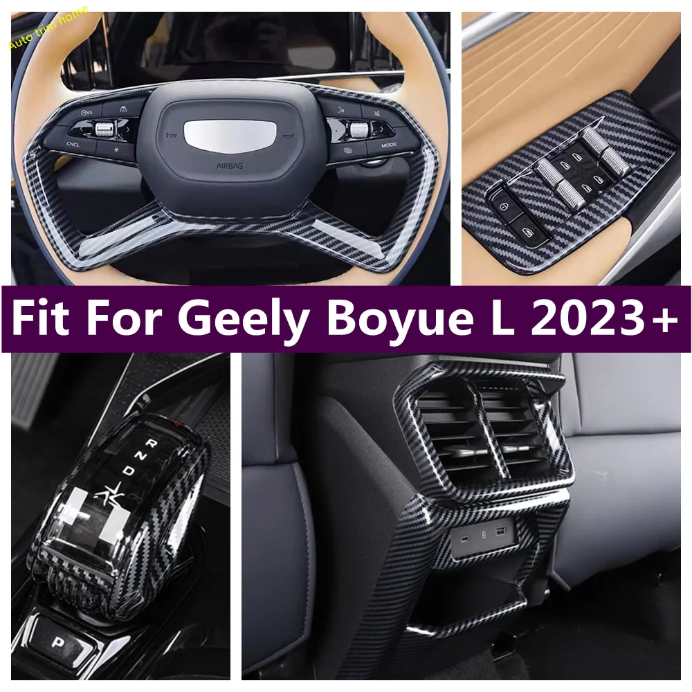 

Steering Wheel / Gear Shift Head / Air Conditioner Vent AC Outlet / Window Lift Button Cover Trim For Geely Boyue L 2023 2024