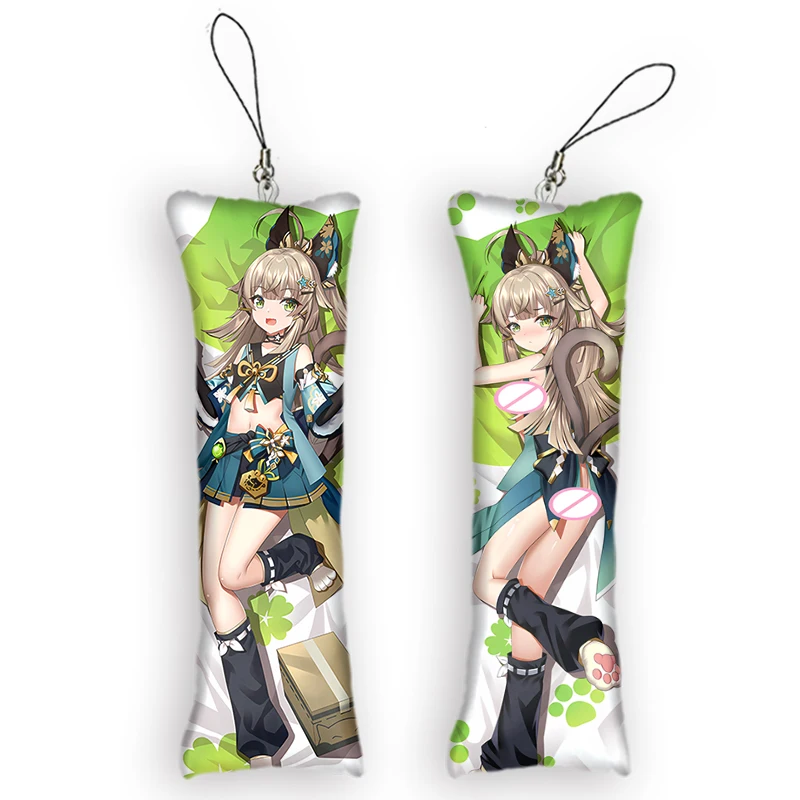 Genshin Impact Kirara Theme Character Mini Dakimakura Keychain Anime Kawaii Double-Sided Print Small Pillow Pendant Keychain