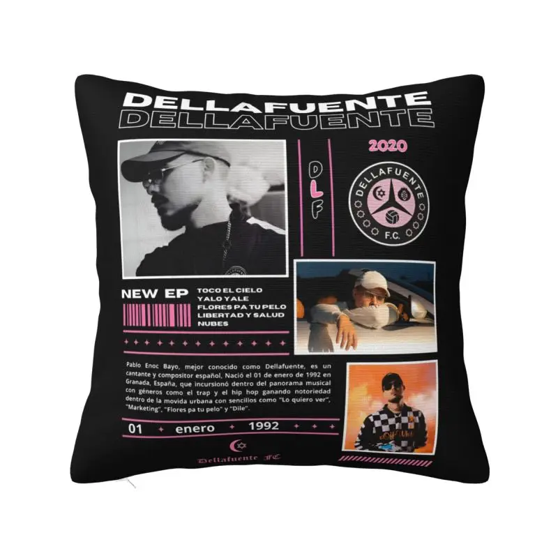 Rapper Dellafuente Bootleg Cushion Cover 66x66 cm Polyester Soft Throw Pillow Case For Sofa Living Room Decoration Pillowslip