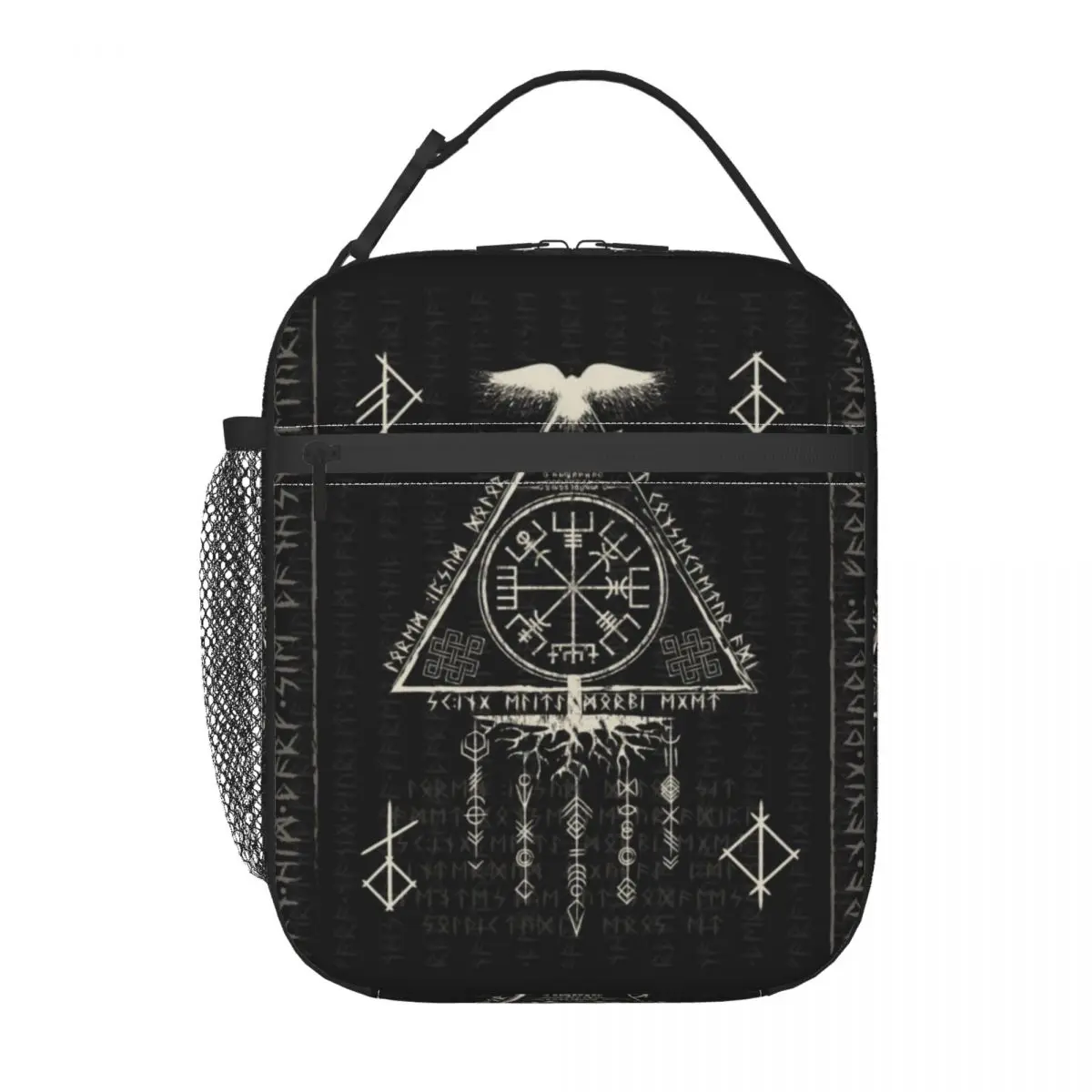 Viking Rune Triangle Design And Norse Symbols Insulated Lunch Bag for Women Children Leakproof Food Boxes Thermal Lunch Box Tote