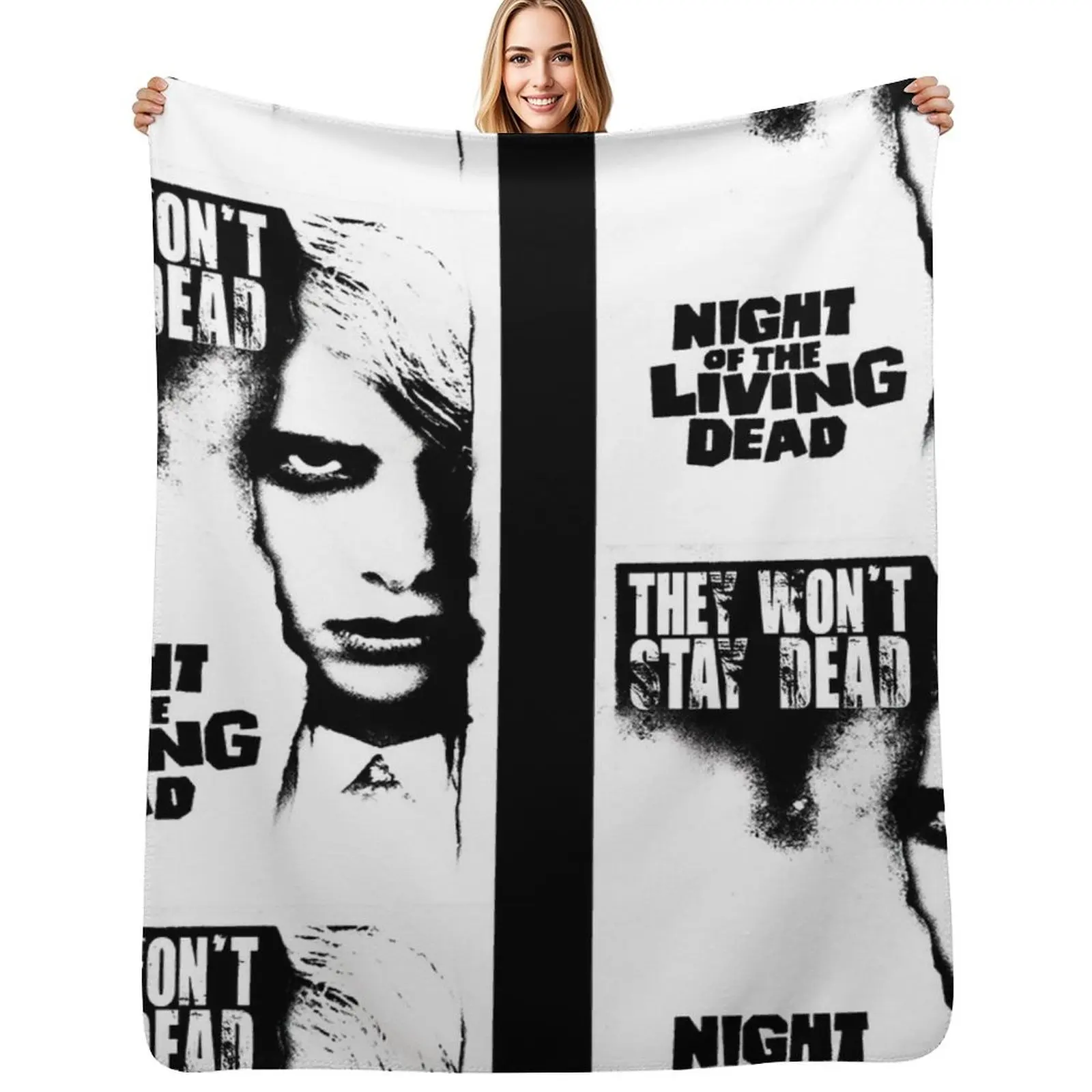 

Classic Zombie Movie Print - Zombie Night Of The Living Dead - Classic Retro Horror Film Throw Blanket manga Comforter Blankets