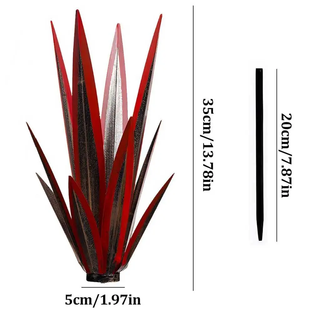 2er-Pack Metall-Agave-Pflanzen, Gartenkunst, Metall-Tequila-Landskulptur, DIY, rustikales handbemaltes Metall-Agave für Terrasse, Hof im Freien