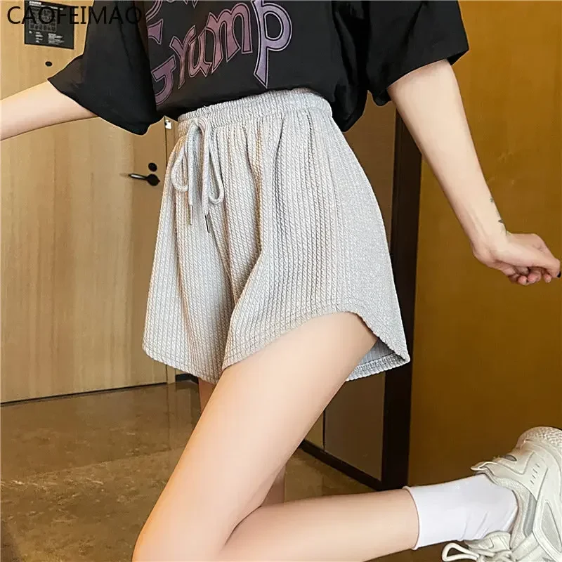 Women Gym Fitness Running Shorts Women's Summer Thin Style Loose Casual Large Size Wide Leg High Waist A-word Sports Hot Pants