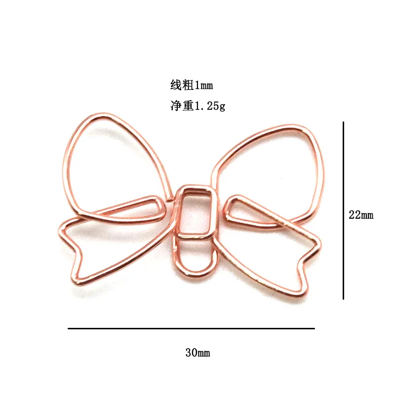 Bowtie Shape Paper Clip Bookmark Cute Creative Metal Paper Clips Decorative Butterfly Shaped Paperpin Bow Design Bookmark Pin