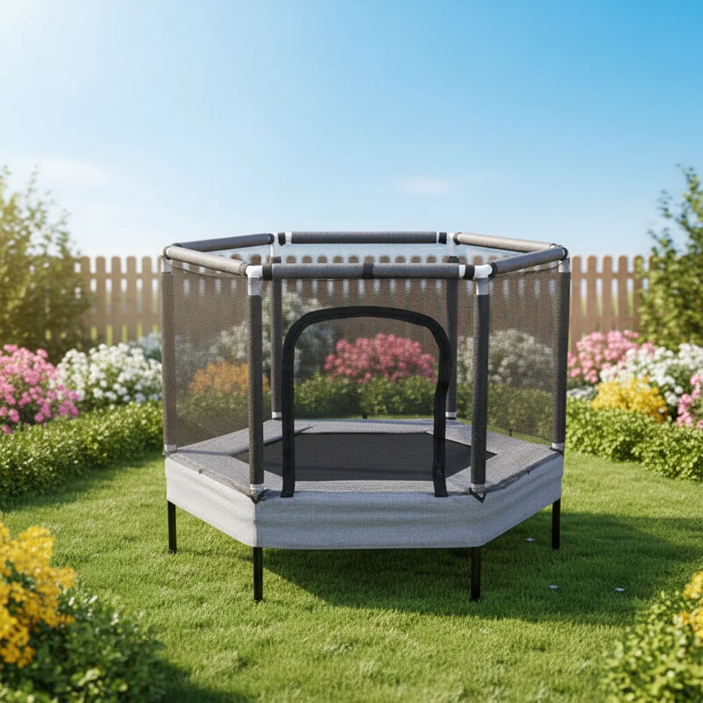 Indoor Trampoline for Children & Babies Bouncing Bed with Guardrail Safe for Boys & Girls Family Use