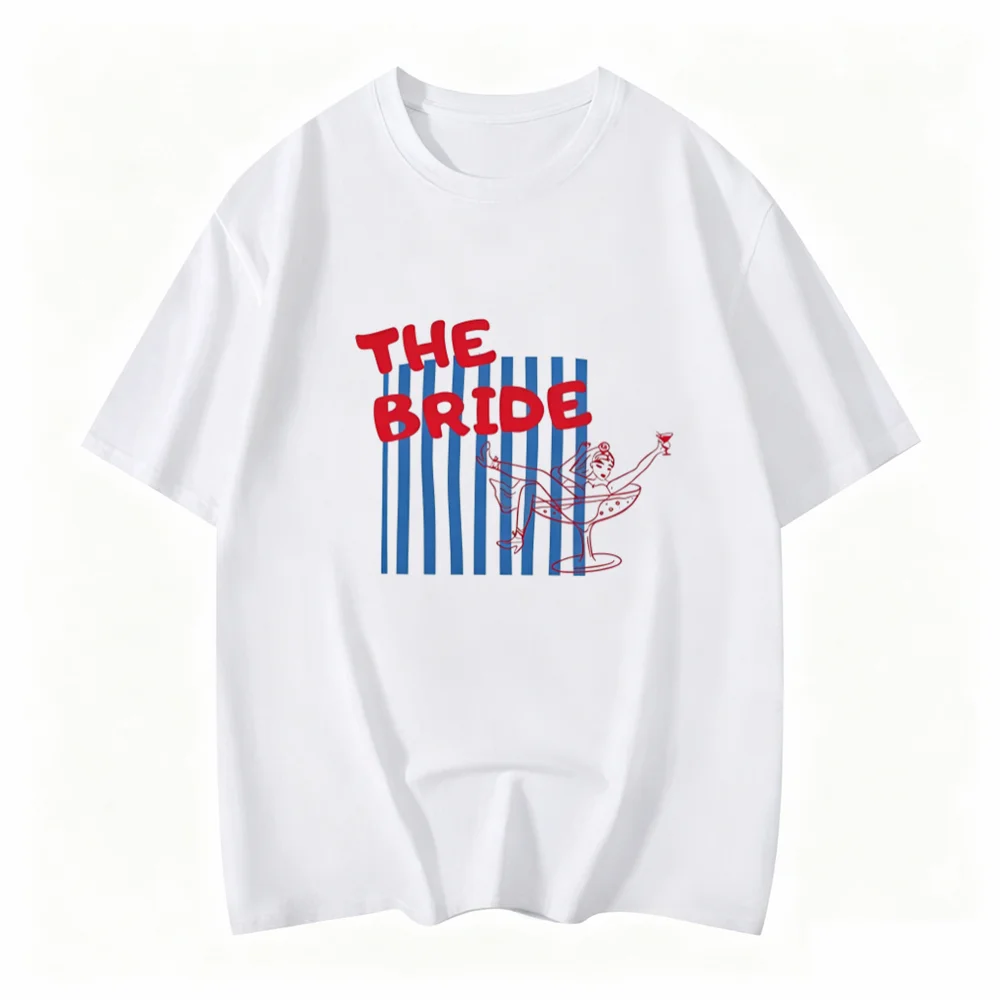 The Bride Club Junggesellinnenabschied T-Shirt Damen Retro Grafik T-Shirt Brautparty Brautjungfern-Team Oberteile 2027 Hochzeitsoutfit – Detail 2