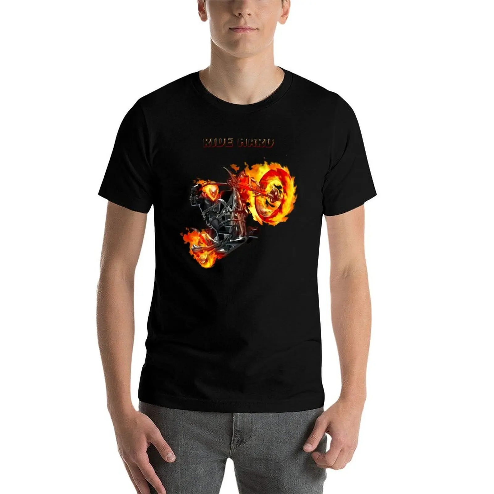 

Ghost Rider Ride Hard T-Shirt man t shirt designer t shirts for man pack cotton T-Shirt