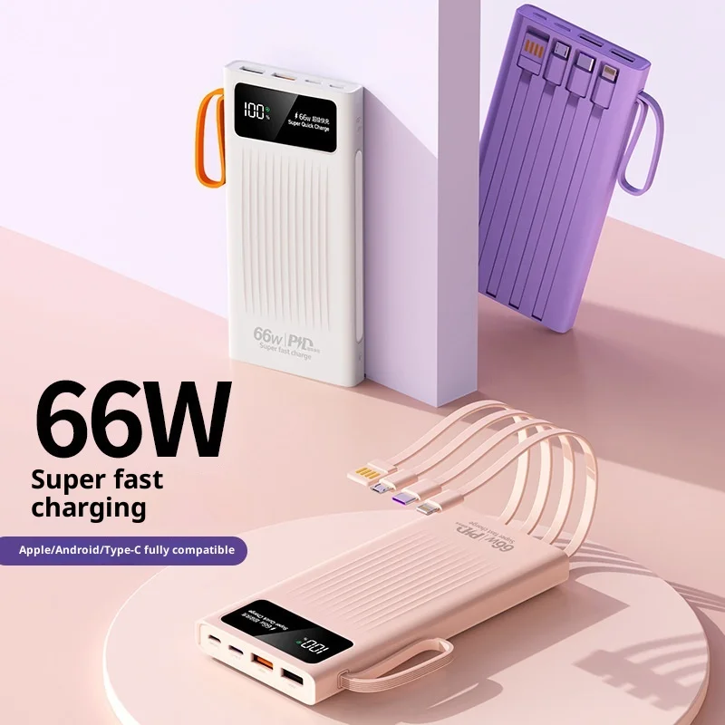 

66W super fast charging 20000 mAh power bank portable compact super large capacity mobile power bank