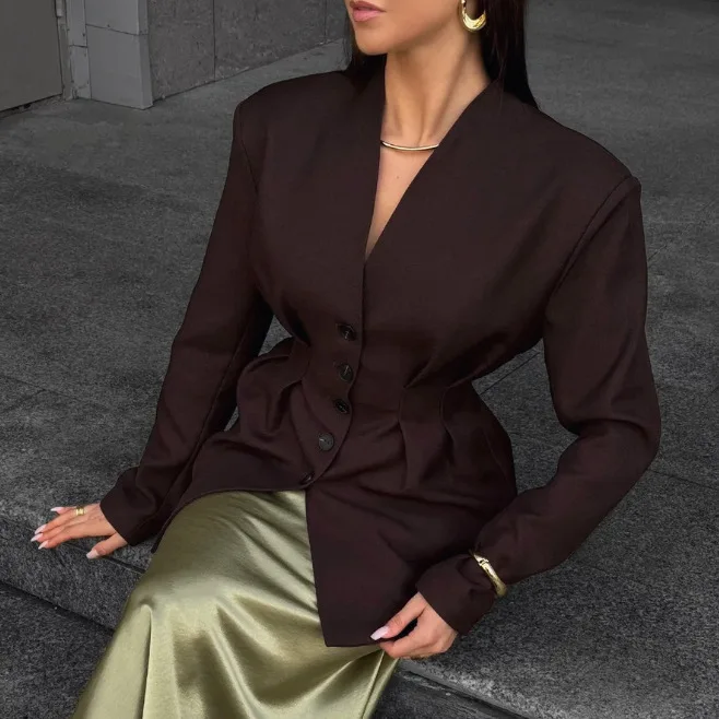 

Винтажный пиджак Bangniweigou, однобортная блузка, женская верхняя одежда с длинными рукавами и тонкой талией