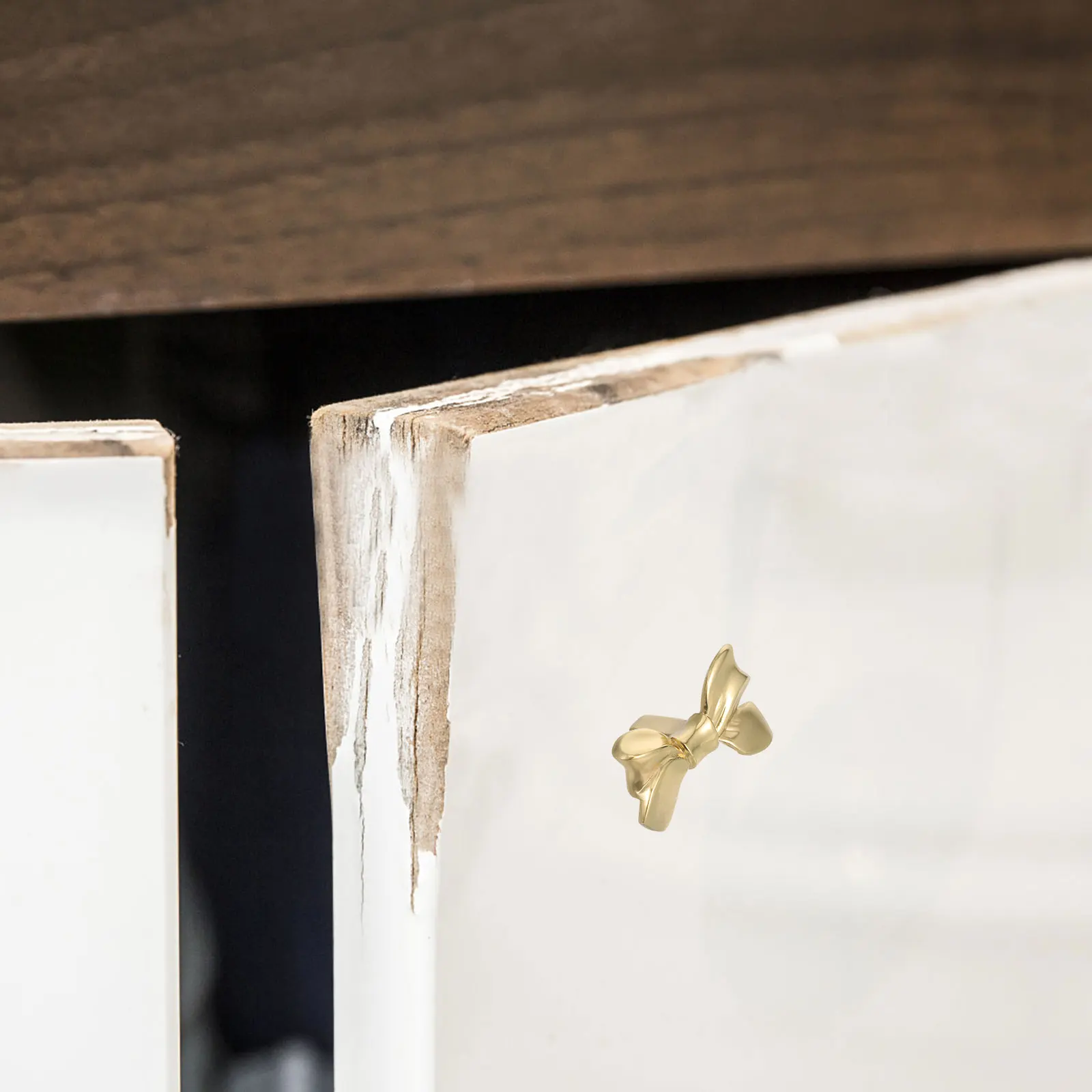 

Brass Bow Knobs Gold Cabinet Handles Decorative Bow Shape Drawer Pulls for Dresser Wardrobe Cupboard Furniture Hardware