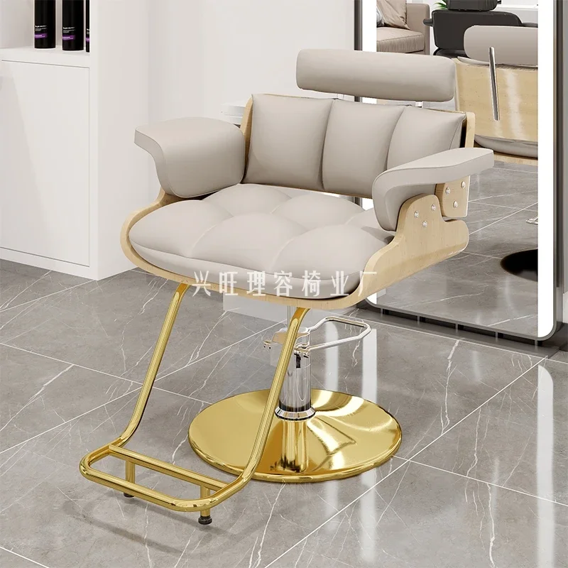 Comfort Hairdressing Luxury Barber Chair Swivel Lift Perm Hair Dyeing Barber Chair Silla De Barbería Salon Furniture