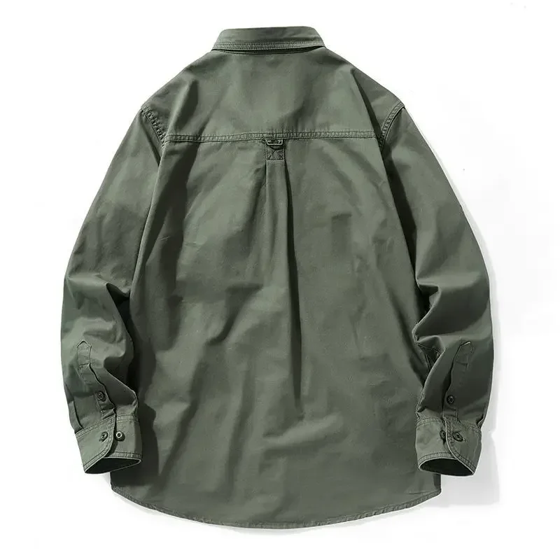 

Men's Spring Outdoor Hiking Camping Long Sleeve Cotton Shirts Autumn Chemise Homme Military Army Uniform Tactical Shirts M-6XL