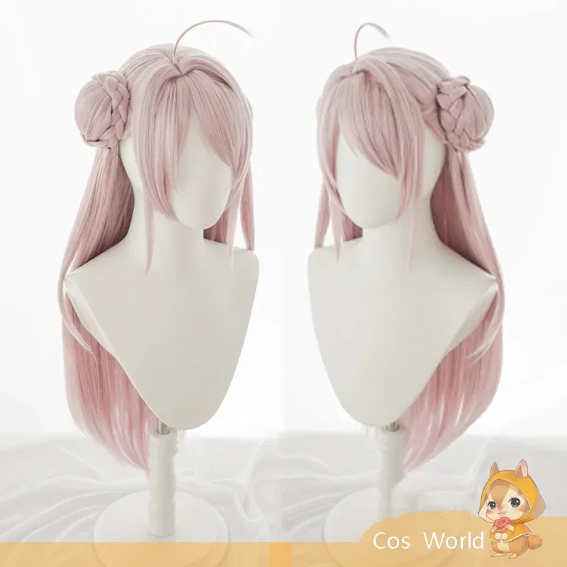 Anime Zhong Lanzhu Cosplay Women Long Pink Hair With Buns High Temperature Resistant Synthet Wig Halloween Costume Acces MN4