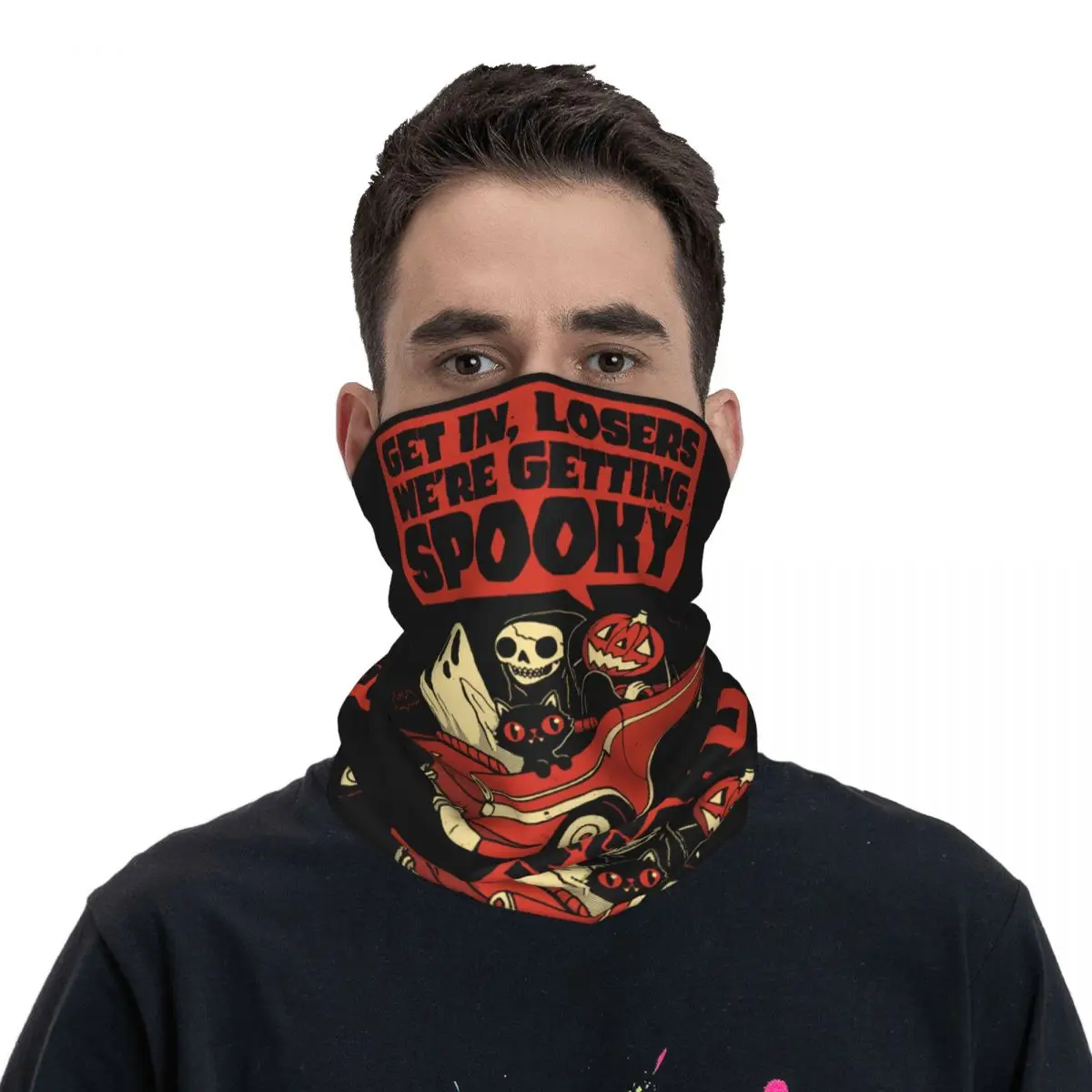 Halloween Party Getting Spooky Stuff Bandana Neck Gaiter Horror Mask Scarf Summer Hiking Balaclava for Men Women All Season