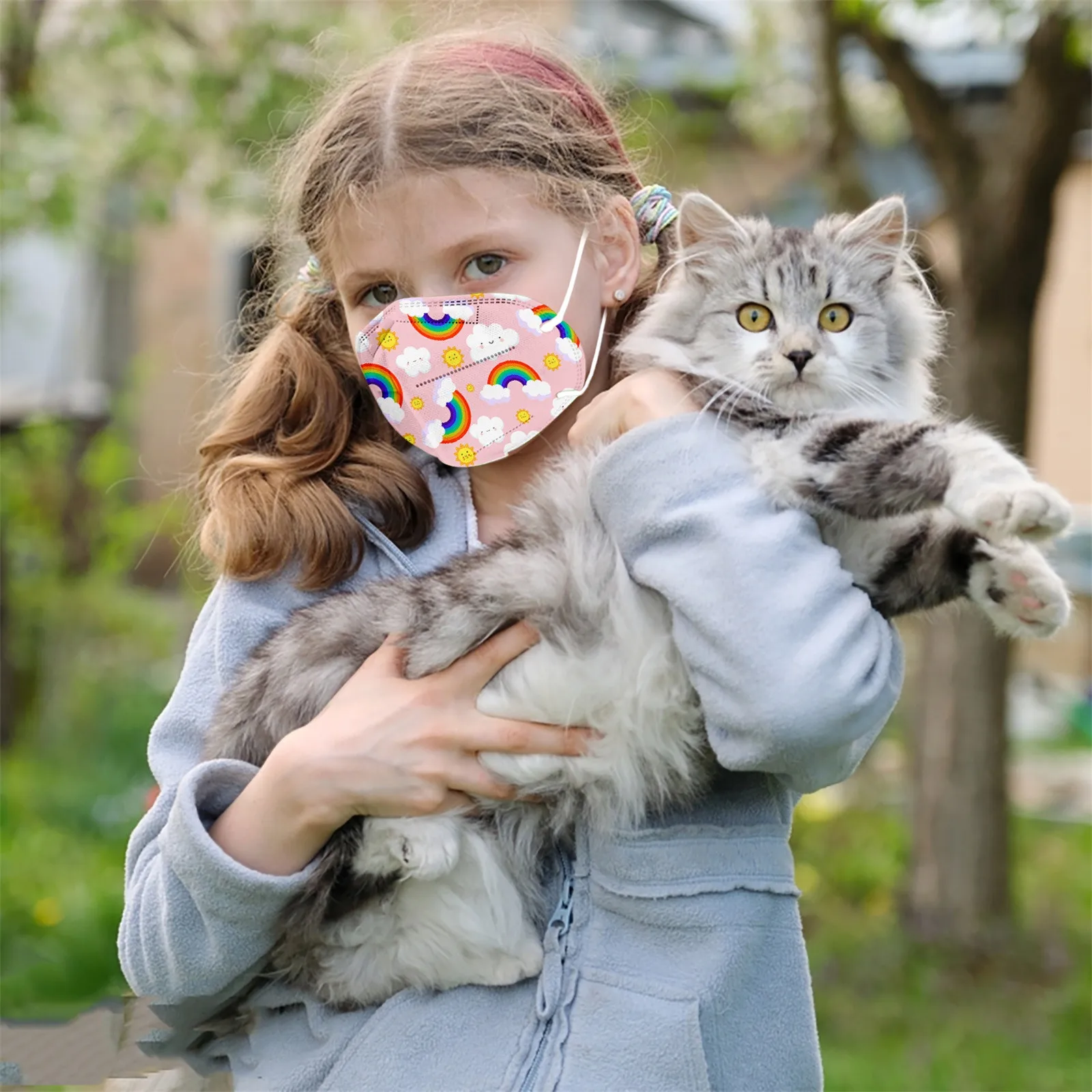10pcs Children's Disposable Masks Cute Cartoon Pattern Printed 3D Face Mask Soft Cozy Fabric Daily Protective Breathable Mask