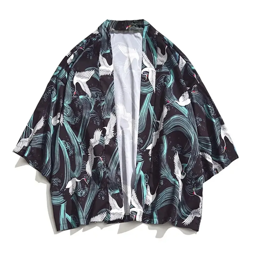 Kimono imprimé traditionnel japonais pour femmes, cardigan de protection solaire Mori, cardigan de plage, mode de vacances d'été, nouveau, 2XS-3XL