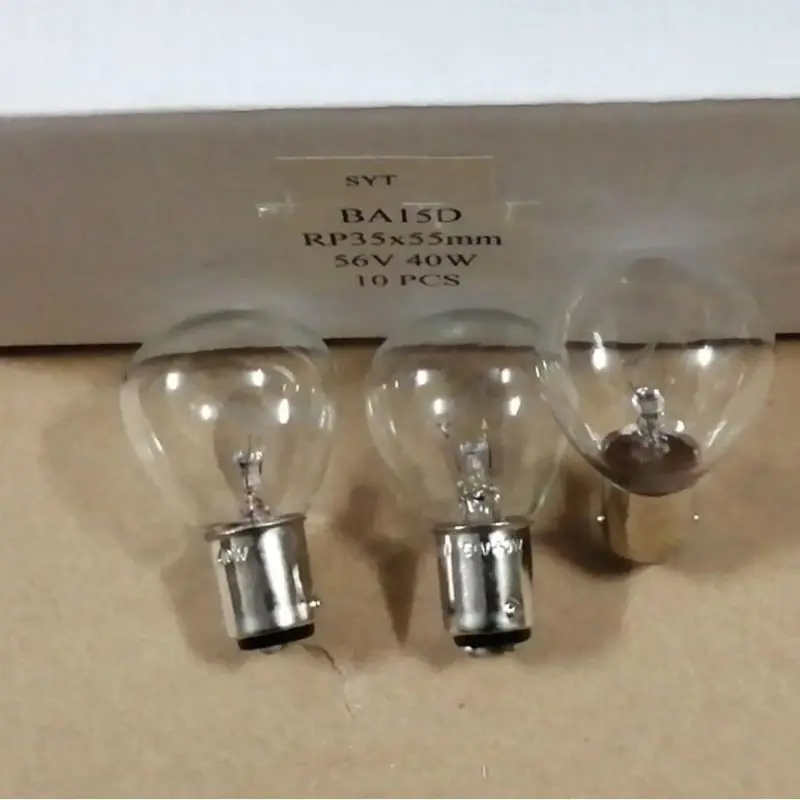 10Pcs BA15D 48V 56V 40W Patlite Caution Beacon Bulb Warning Light Bulb Komatsu Tcm Toyota Forklift Annunciation Lamp Bulb