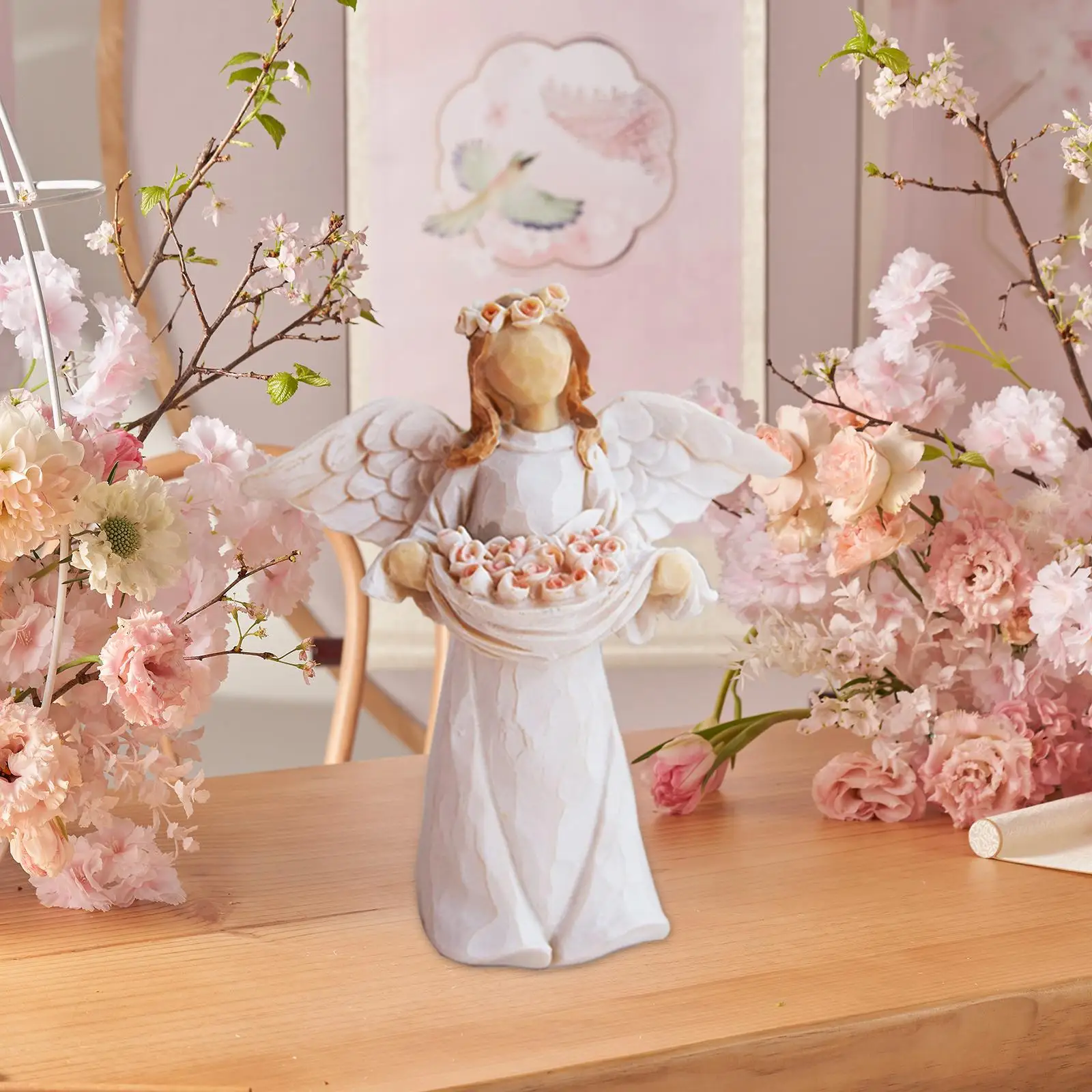 Angel Cherub Resin Sculpture Luxury Figurine Ornament for Home Decor Christmas Holiday Gift Tabletop