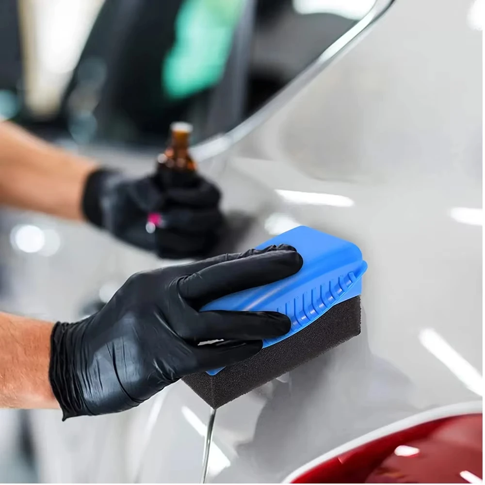 Car Wheel Sponge Brushes (w/ or w/o Lid)-Tire Contour Cleaner&Dressing Applicators,Waxing Polishing Pads Detailing Accessories view 3