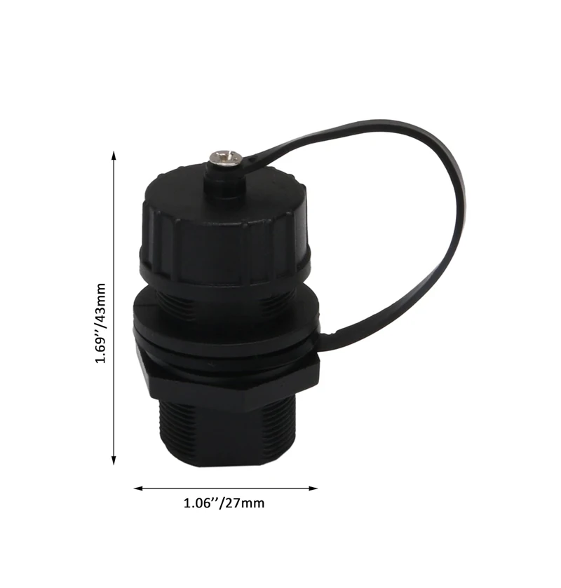 8Pcs Ethernet LAN Black IP68 Protection M20 Stuffing Locknut Plastic RJ45 Waterproof Gland Connector