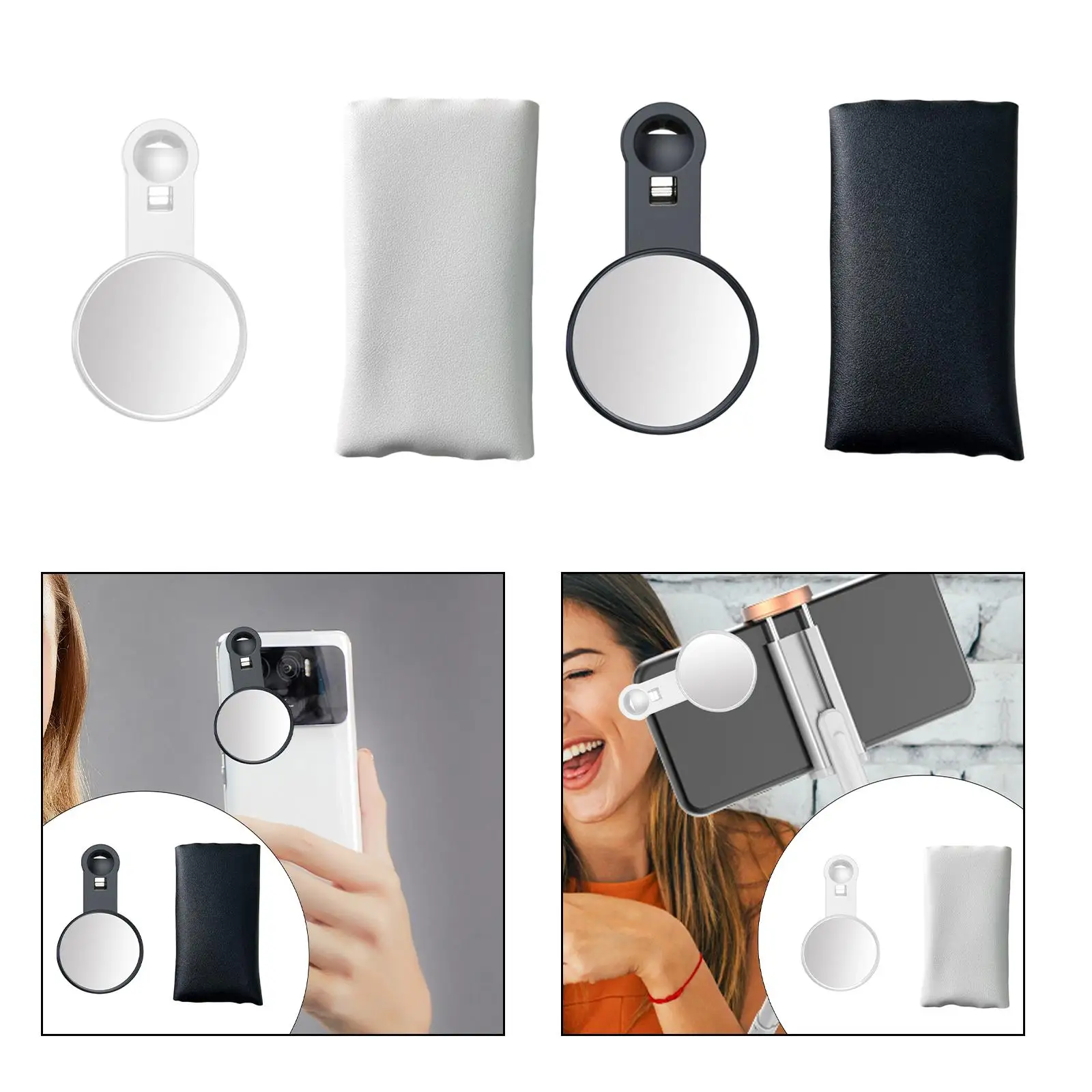 

Phone Mirror Reflection Clip Portable Storage Box Selfie Reflector Mirror