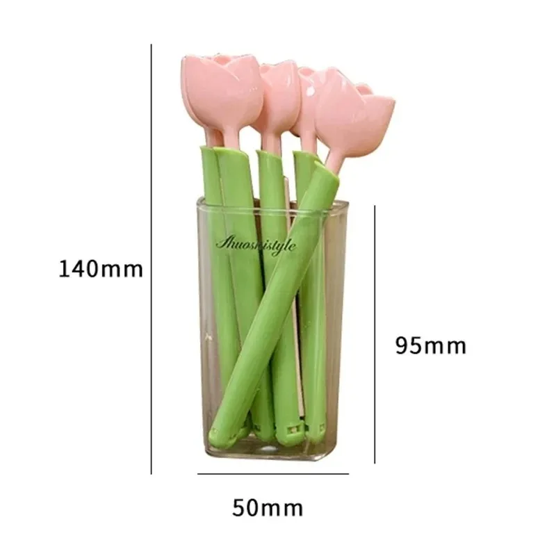 5Pc Creative Tulip Shaped Bag Clip Portable Food Snack Bread Sealing Clip with Magnetic Storage Box Plastic Pocket Sealing Clamp