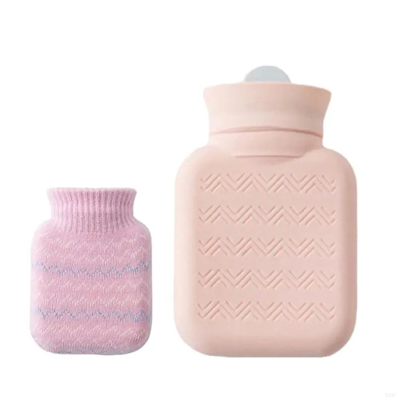 92MF Mini Hot Water Bottle 300ml From Durability Silicone With Cover Perfectly For Pains Relief Girls Present