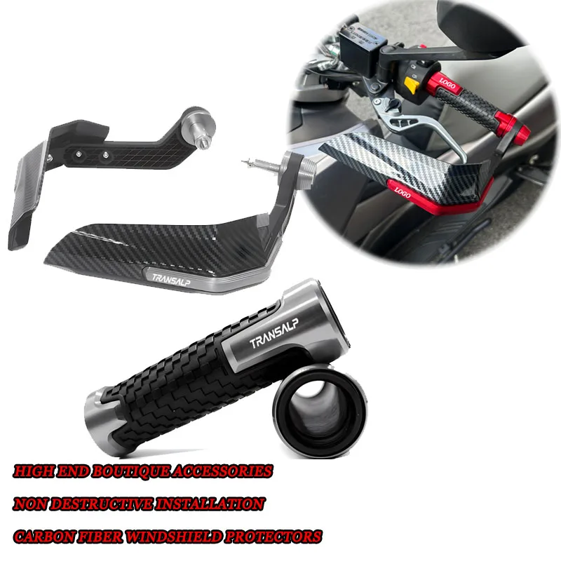 For  TRANSALP 600 650 700 XLV TRANSALP Motorcycle Handgrip Handle With Cover Carbon Fiber Windshield Handguard