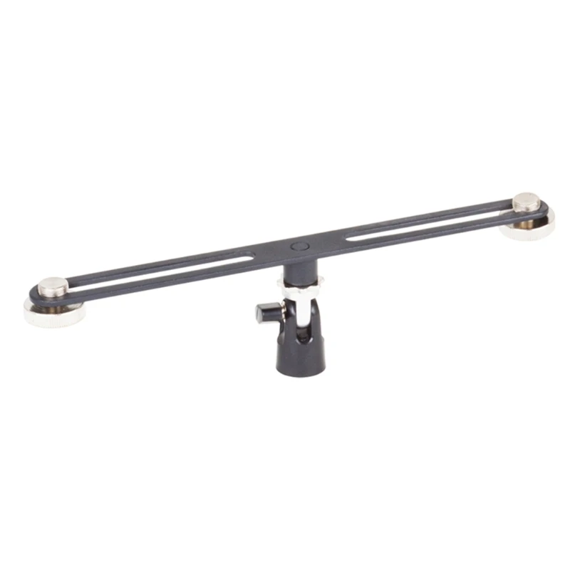 Microphone Mount Holds 2 Mics with 5/8Inch Thread Double Head Microphone Stand Rods Stereo Rods Brackets Dropship