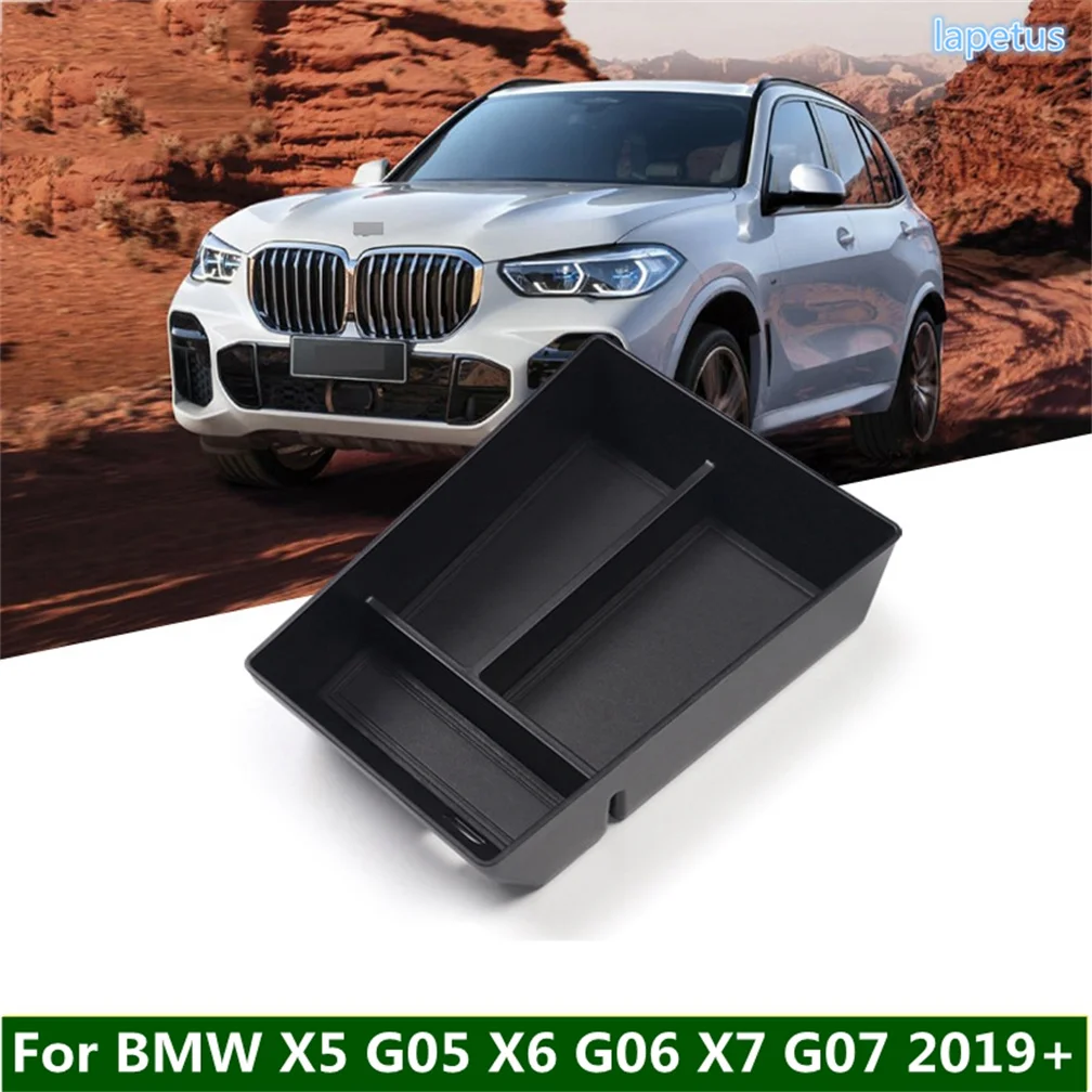 

Black Multi-function Box Phone Holder Secondary Plastic Frame Cover Fit For BMW X5 G05 X6 G06 X7 G07 2019 - 2024 Car Accessories