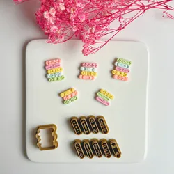 Mini Pile Of Books Volumes Bookshelf Shape Single Book Polymer Clay Cutters Clay Molds For DIY Handmade Miniature World Earrings
