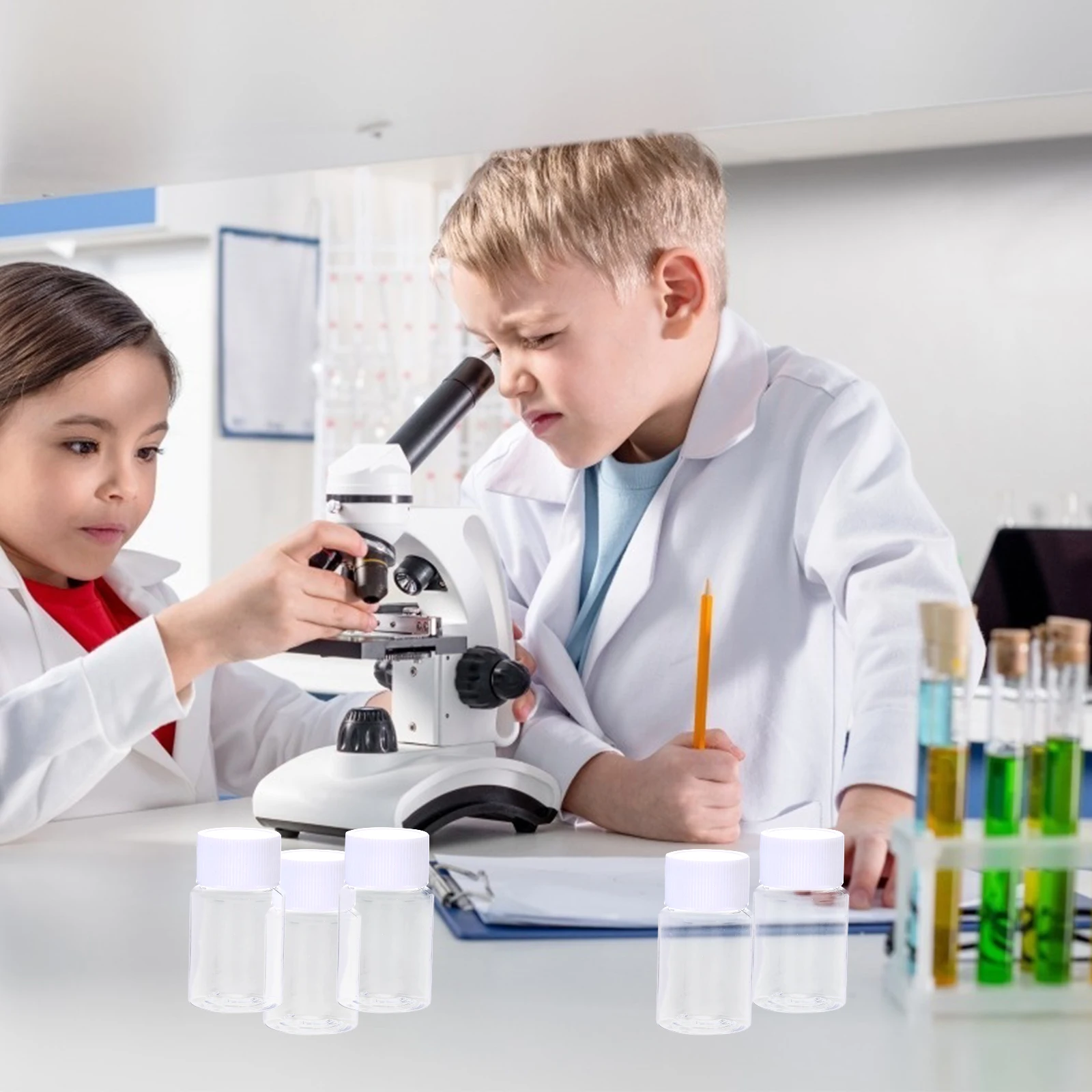 

35 шт. пластиковых флаконов для реагентов объемом 30 мл с гладкой внутренней поверхностью и равномерной толщиной стенки, идеально подходят для лабораторий и образовательных учреждений