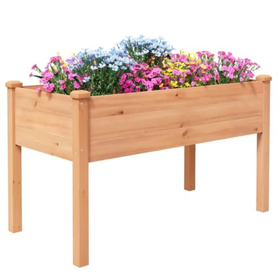 

Outdoor Raised Garden Bed Wood Planter Box for Vegetable Flower Elevated Reinforced Large Garden Planters Boxes for Backyard Pa