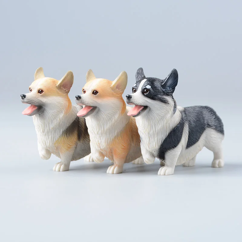 

Kawaii Animal Resin Action Figures Welsh Corgi Pembroke Simulation Animal Figurine Collection Model Kids Toys for Children Gifts