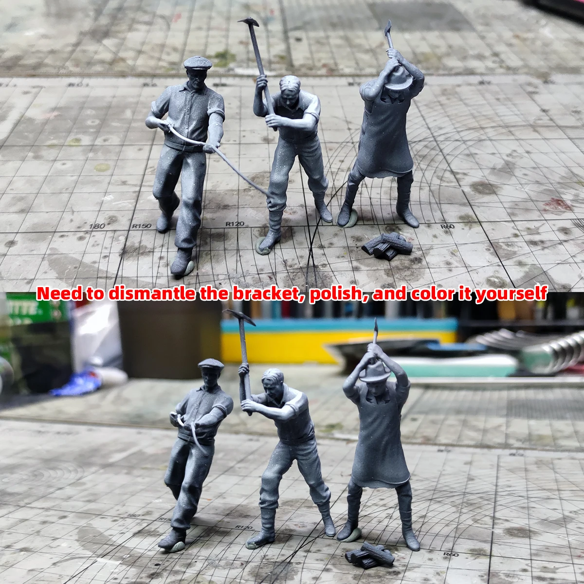 Maßstabsgetreue Miniatur-Modellbausätze Figuren Diorama Migrantenarbeiter Zivilisten Allmähliche Menschen Figurenset 1/35 1/43 1/48 1/64 1/72 1/87 Ho Z – Detail 4