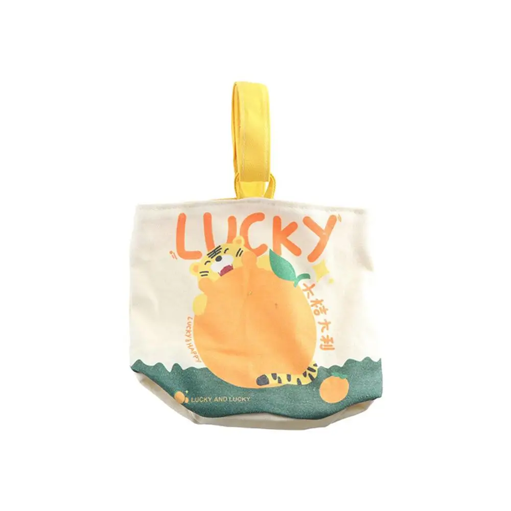 

Portable Large Capacity Print Canvas Bucket Bag Mummy Bag Korean Style Handbag Lunch Bag Storage Bag Tote Bag Women