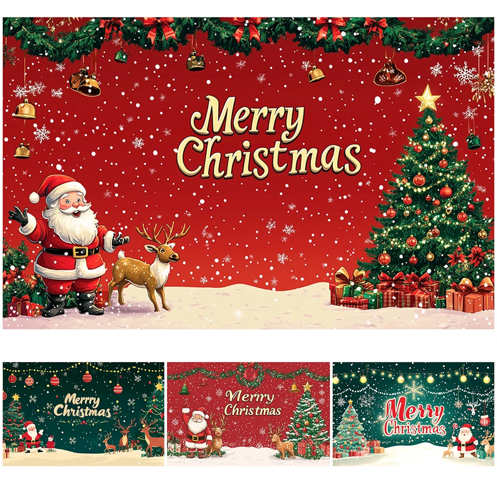 4 Style Large Merry Christmas Banner 180x110cm Christmas Home Decoratons Santa Claus Xmas Party Decor Photography Backdrop Props