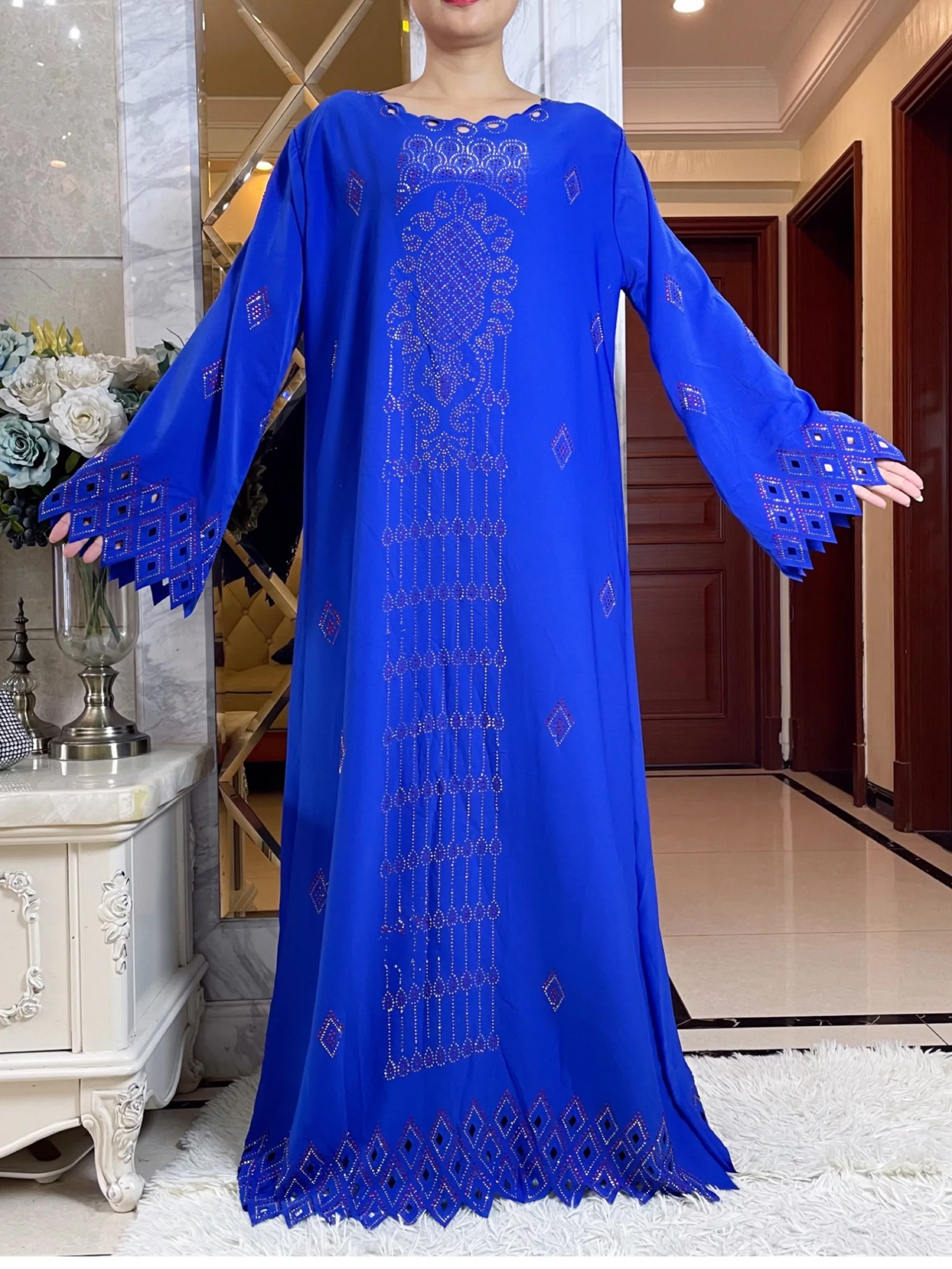 Latest Autumn Women Elegant Dress Dubai Party Outfits Long Sleeve  Dashiki Muslim Women High-grade Comfort Fabric African Abaya